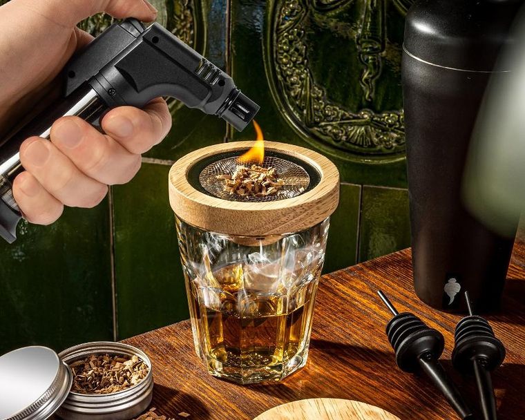Gadget Master, zestaw barmański z wędzeniem whisky Deluxe 2w1