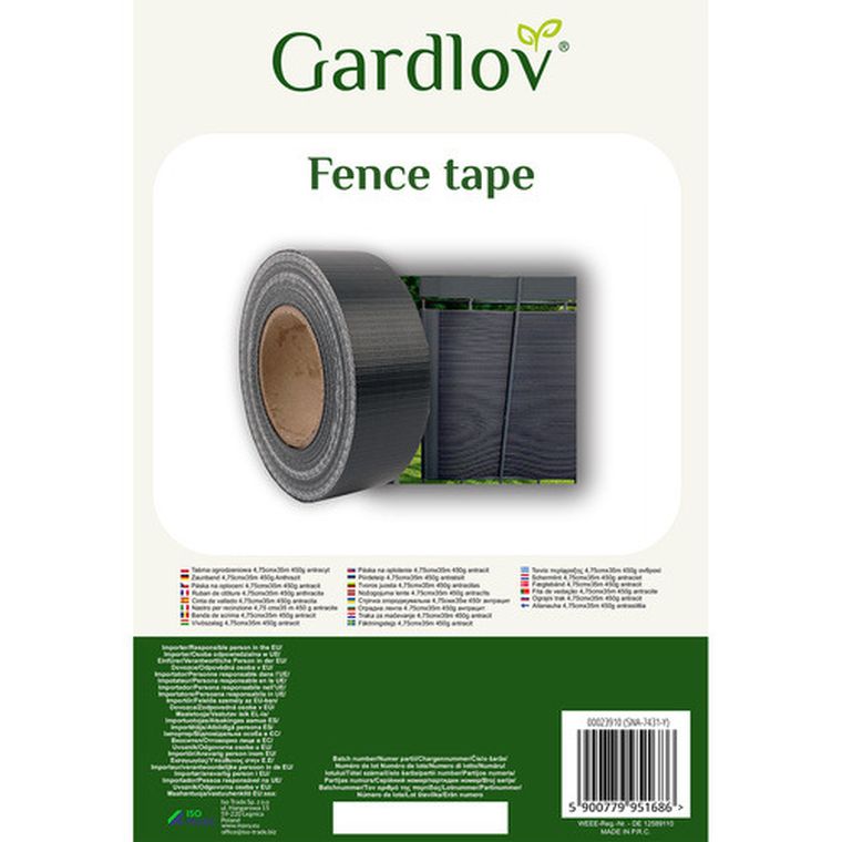 Gardlov, taśma ogrodzeniowa, antracyt, 4,75 cmx35 m, 450 g/m²