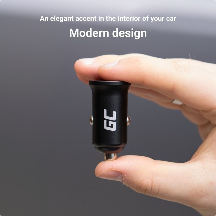 Green Cell, ładowarka samochodowa, PowerRide Nano38, 38W, 6A, 1xUSB-C, 1xUSB-A