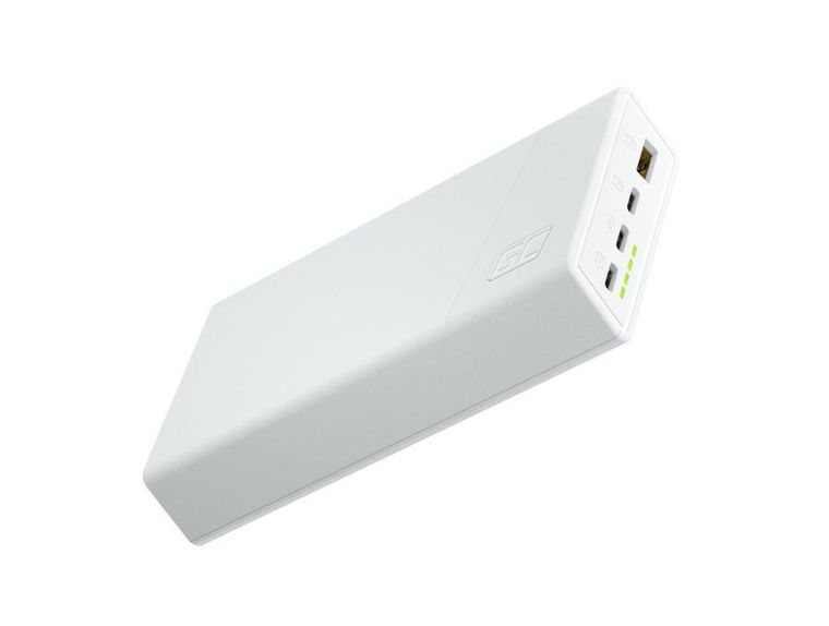 Green Cell, powerbank, Powerplay 20S, biały, 20000MAH 22,5W 3X USB-C PD 1X USB-A
