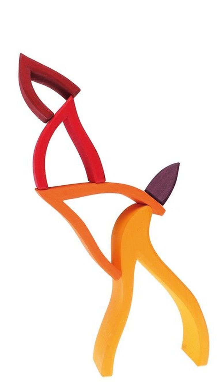 Grimm's, Ogień, układanka drewniana, czerwona, 1+