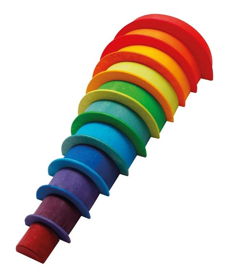 Grimm's, Półokręgi, drewniana układanka, 11 elementów, 2+