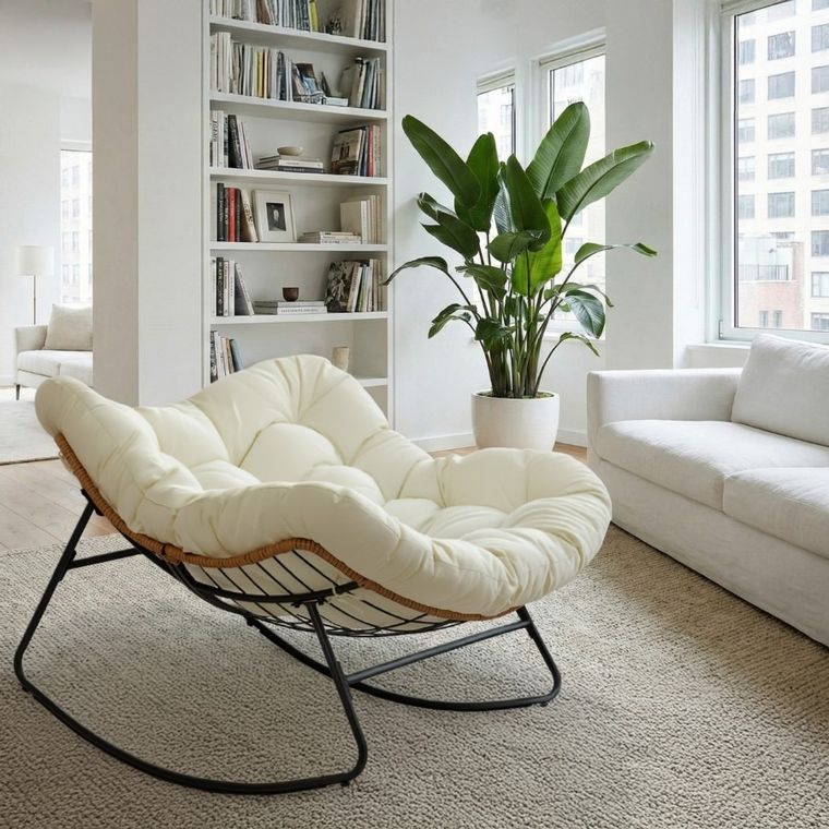 HaloFuture, bujany fotel, kokon skandynawski, XL, beżowy