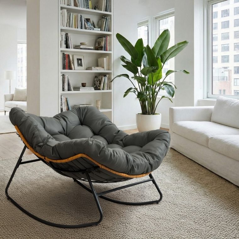 HaloFuture, bujany fotel, kokon skandynawski XL, szary