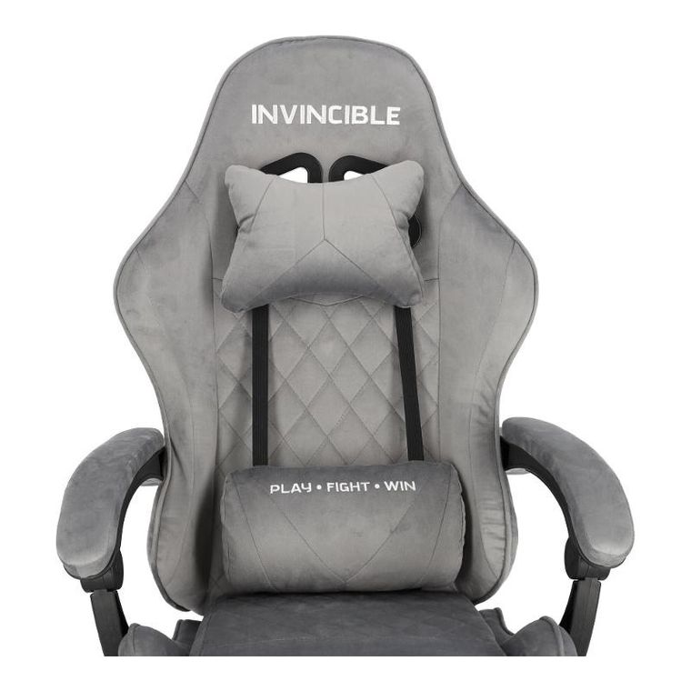 HaloFuture, fotel gamingowy, z podnóżkiem, szary