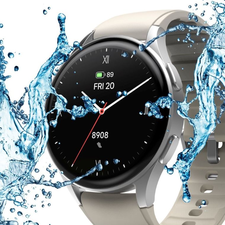 Hama, Smartwatch 8900, GPS, Amoled 1.3, szara koperta, srebrna ramka, pasek silikonowy