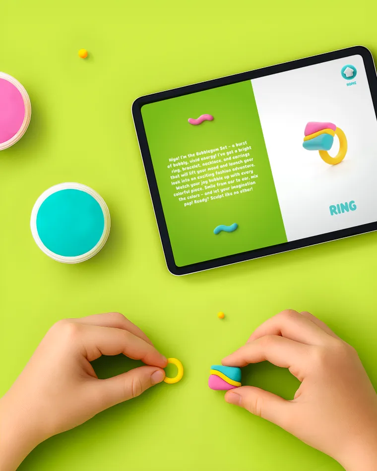 Hey Clay, Bijou, kolorowa biżuteria, masa plastyczna, 8 szt.