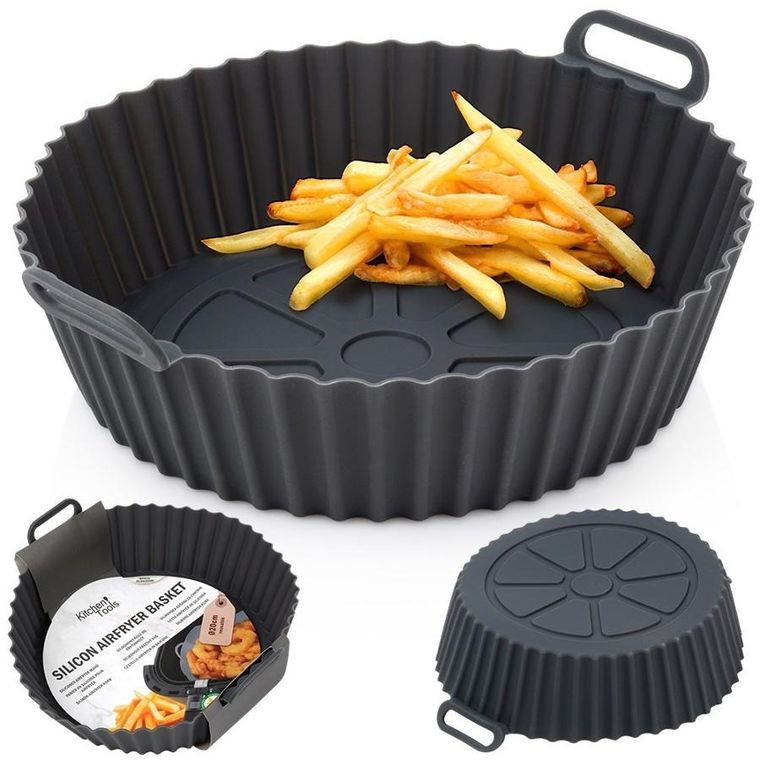 Hit, wkład do frytkownicy air fryer, silikonowy, szary, 20 cm