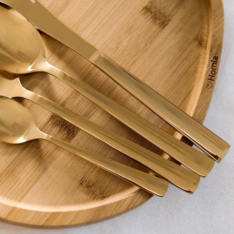 Homla, Fabro, zestaw sztućców, złotych, 24 szt.