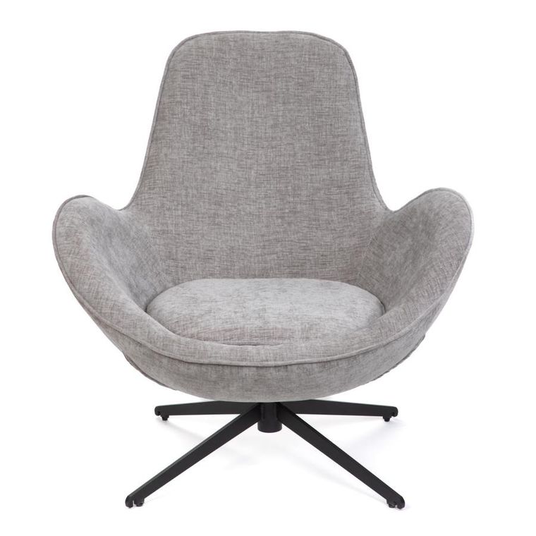 Homla, Lunaire, fotel obrotowy, welurowy, szary, 86-76-87 cm