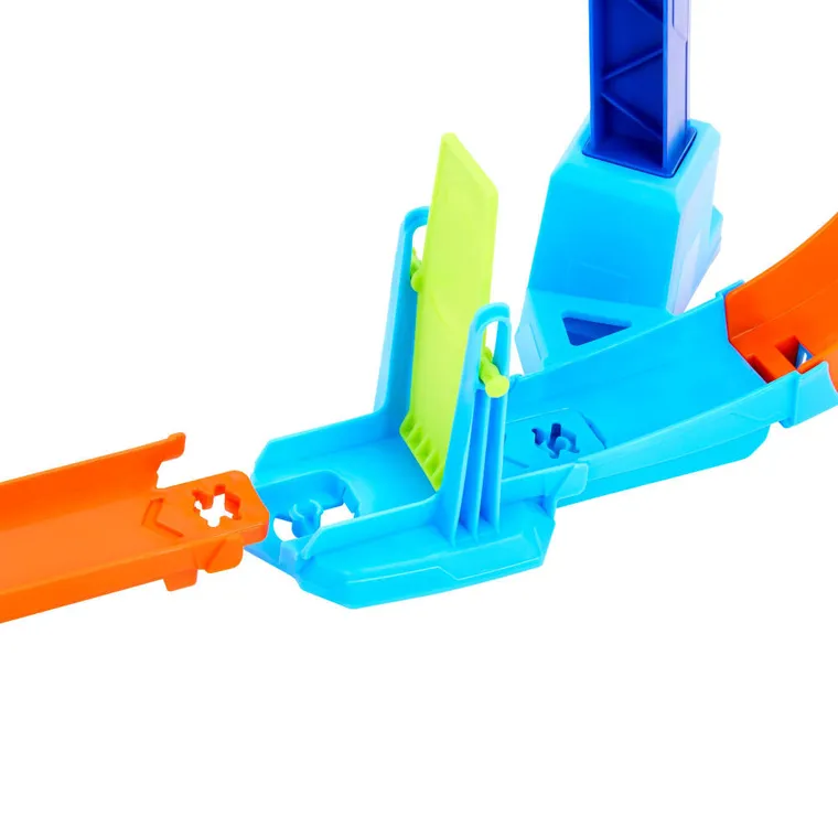 Hot Wheels City, Rajdowy Rollercoaster i 5 autek, zestaw z napędem + Mistrzowski skok na pętli GRATIS, zestaw promocyjny