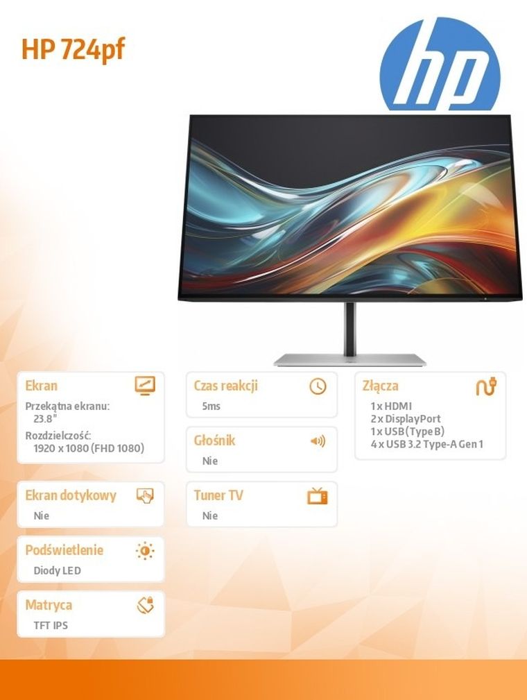 HP, monitor, LED, 23,8”, S7 Pro, 724pf, 8X530AA, 100 Hz