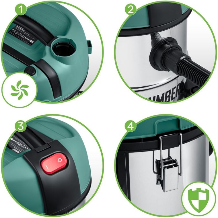 Humberg, odkurzacz przemysłowy, 20 L, 1200W, HM-400