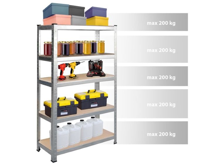 Humberg, regał metalowy, magazynowy, 2w1, 150-75-30, 1000 kg