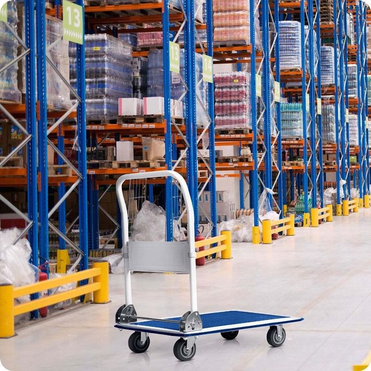 Humberg, wózek transportowy, ręczny, biało-niebieski