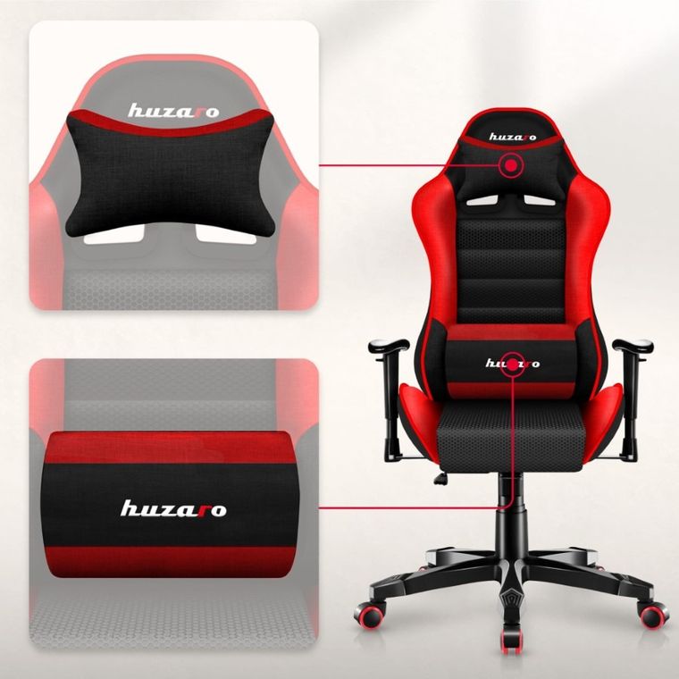 Huzaro, Ranger 6.0, fotel gamingowy dla dziecka, Red Mesh