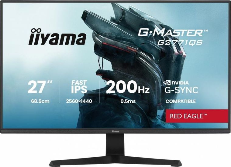 Iiyama, monitor, 27", G2771QS-B1, QHD, Fast IPS, DP, 2xHDMI, 200Hz, 350cd