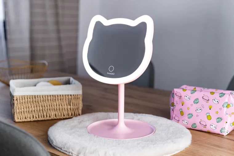 InnoGIO, GIO perfect, Pink Cat, lusterko kosmetyczne z podświetleniem, Kotek