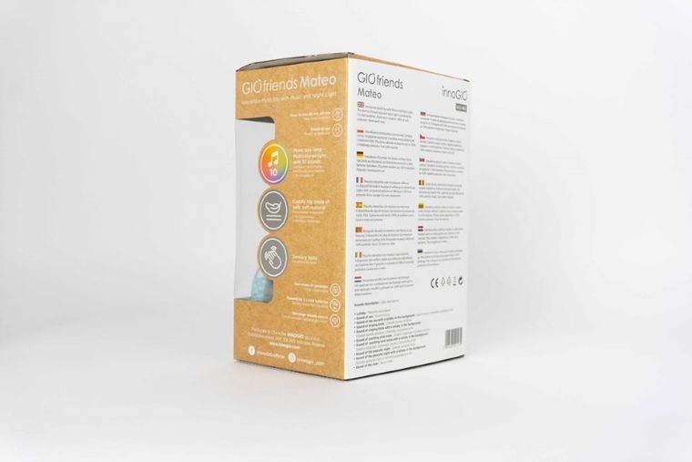 InnoGIO, GIOfriends, Mateo, szumiąca przytulanka z pozytywką i lampką nocną