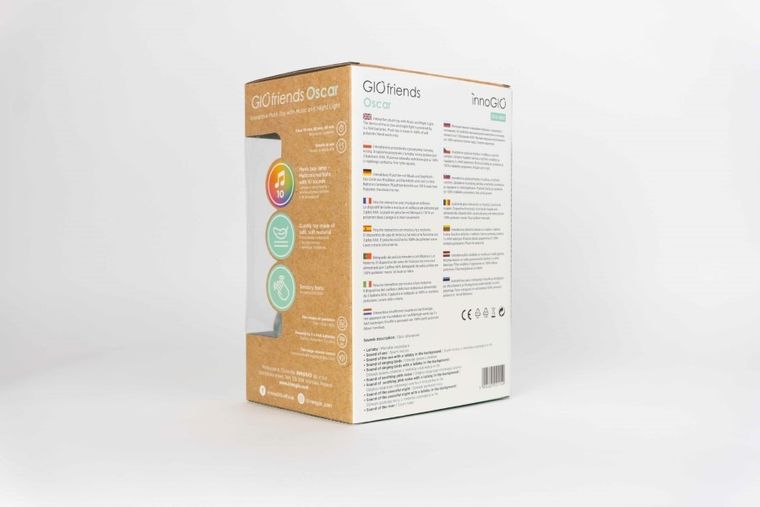 InnoGIO, GIOfriends, Oscar, szumiąca przytulanka z pozytywką i lampką nocną