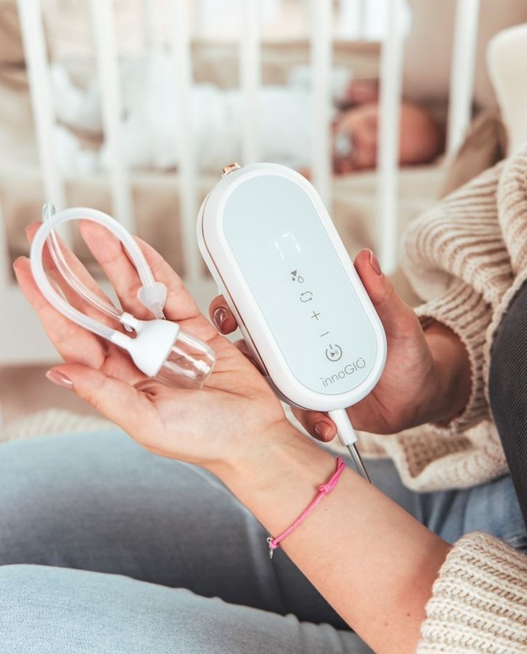 InnoGIO, GIOmumLine Soft, laktator elektryczny z aspiratorem, muszlowy, podwójny