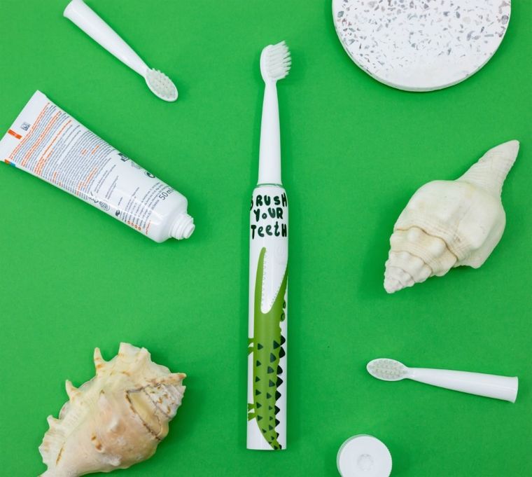 InnoGIO, GIOsonic, Crocodile, soniczna szczoteczka do zębów dla dzieci, zielona