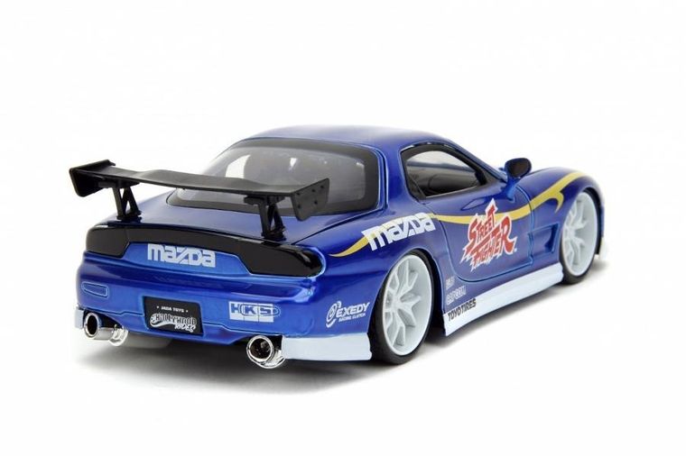 Jada Toys, Street Fighter, 1993 Mazda RX7, model pojazdu z figurką, 1:24