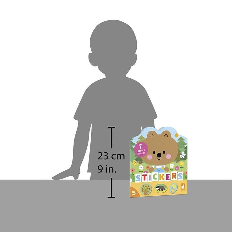 Janod, Las, książeczka do wyklejania, z naklejkami