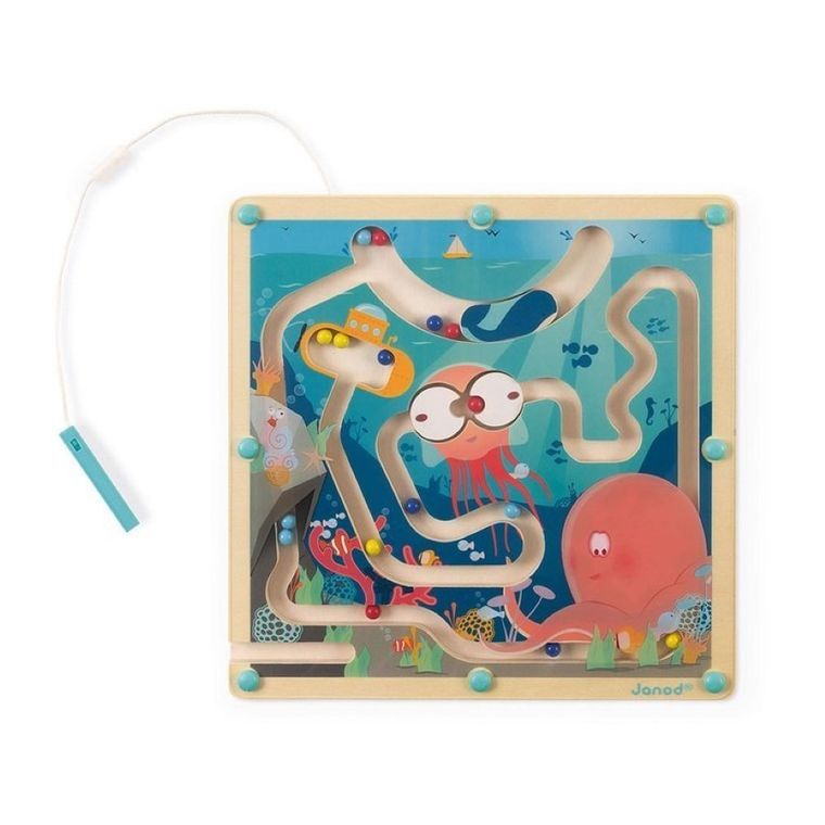 Janod, Magnetyczny Labirynt, Ocean, zabawka drewniana