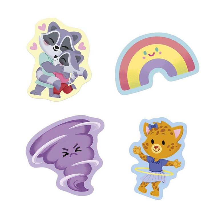 Janod, naklejki, emocje, 100 szt.