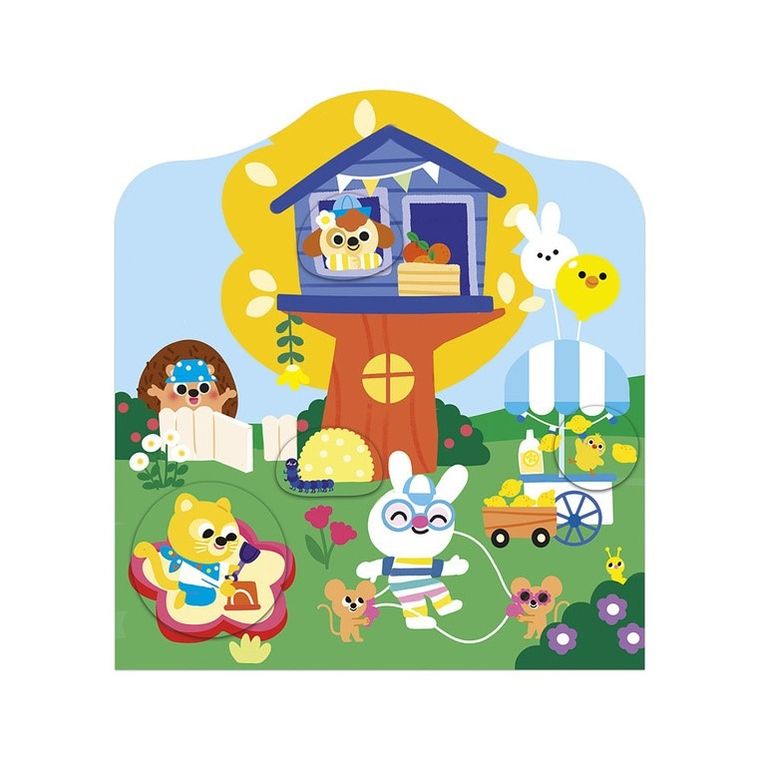 Janod, Ogród, książeczka do wyklejania, z naklejkami