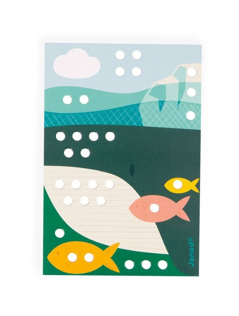 Janod, Układanka drewniana, mozaika, zwierzątka