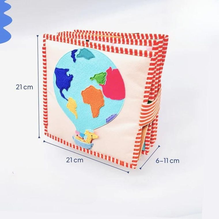 Jolly Designs. Dookoła Świata. Książeczka sensoryczno-manipulacyjna