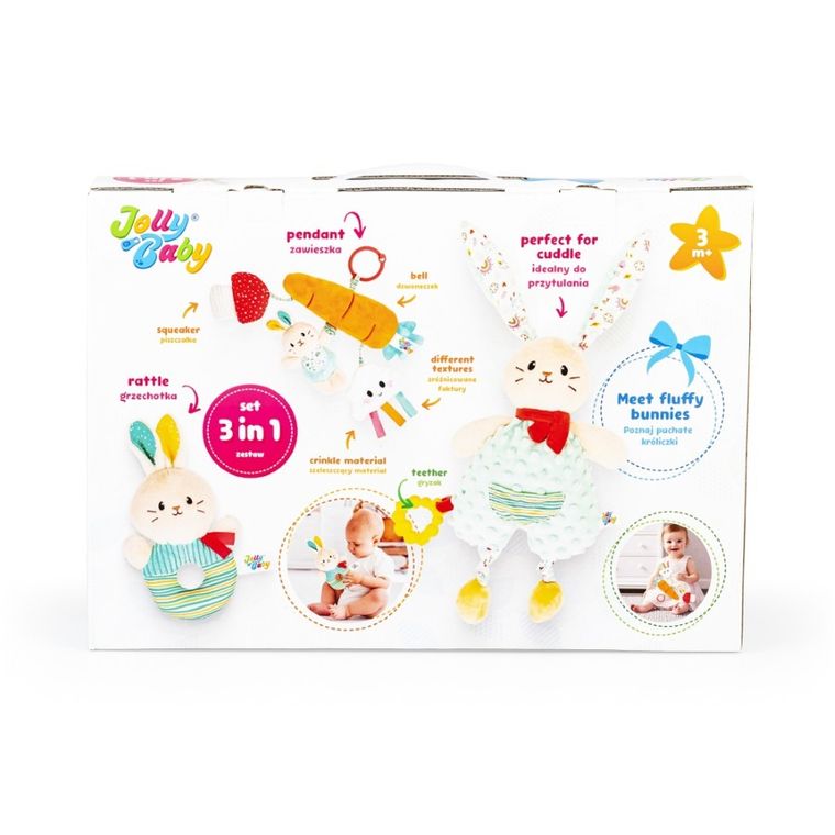 JollyBaby, Króliczki, zestaw prezentowy dla niemowlaka