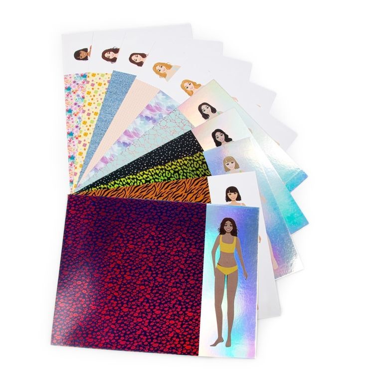 Kidea, zestaw, projektantka z szablonami, 10 arkuszy