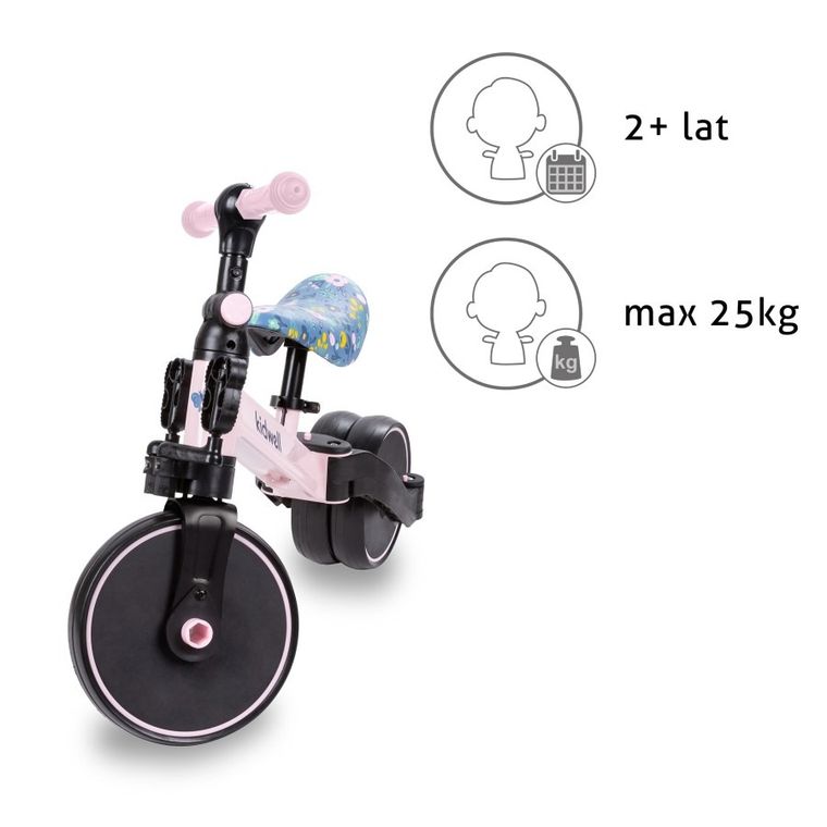 Kidwell, Pico 3w1, rowerek biegowy z kwiatkami