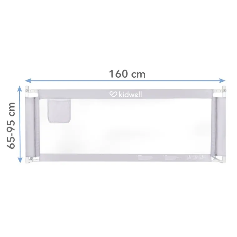 Kidwell, Tiva 160, barierka do łóżka, gray