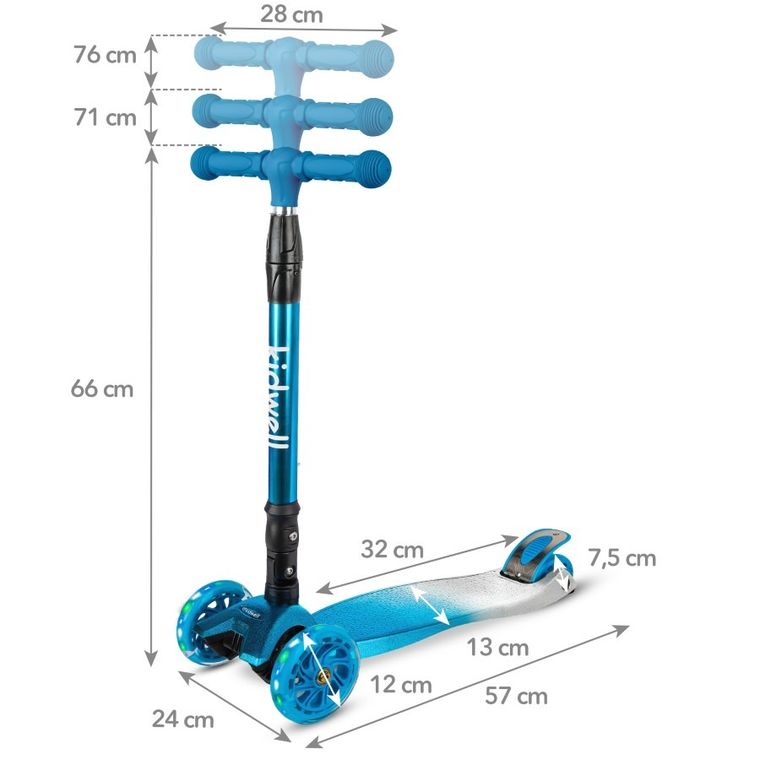 Kidwell, Vento, hulajnoga 3-kołowa, balansowa, niebieska