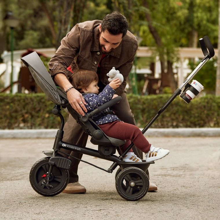 Kinderkraft, Aston 2 Plus, rowerek trójkołowy 6w1, granatowy