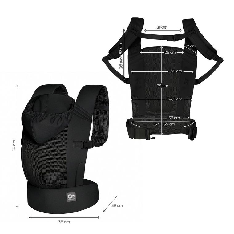 Kinderkraft, CarryBee, nosidełko ergonomiczne, black