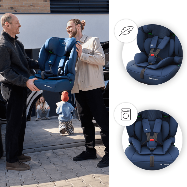 Kinderkraft, Comfort Up 2 Plus, i-Size, fotelik samochodowy, navy, 100-150 cm