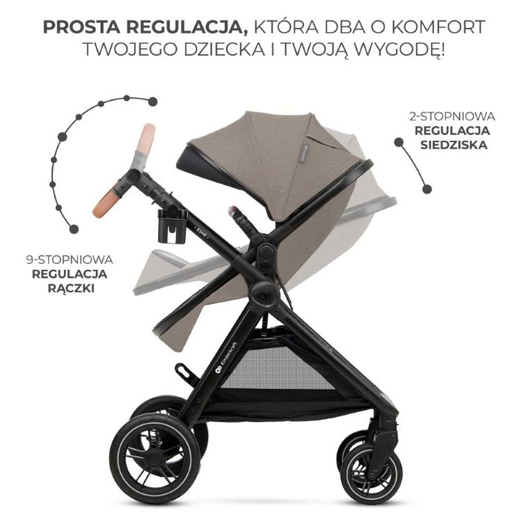 Kinderkraft, Esme, wózek wielofunkcyjny, 3w1, Sand Beige