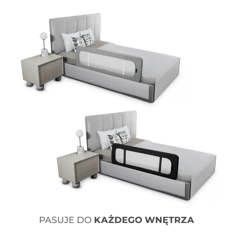 Kinderkraft, Guard and Dream, barierka do łóżka, light grey