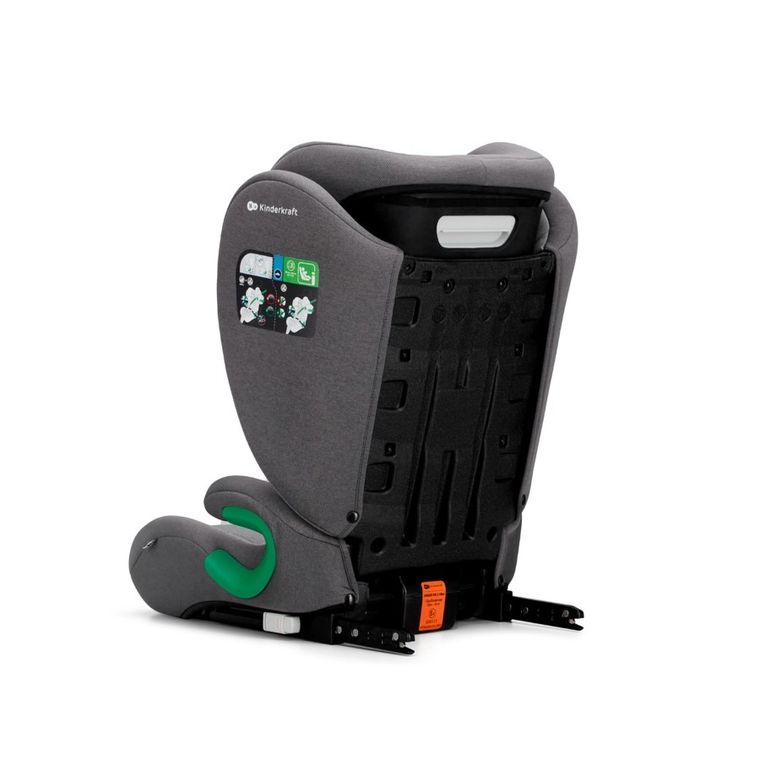 Kinderkraft, Junior Fix 2, I-Size, fotelik samochodowy, Rocket Grey, 100-150 cm, 15-36 kg