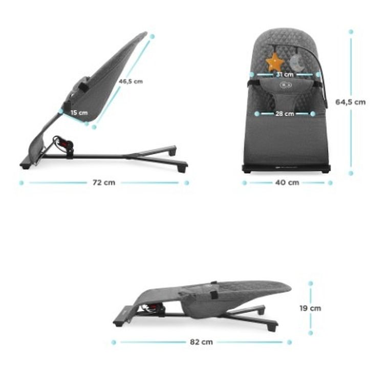 Kinderkraft, Mimi, leżaczek bujaczek, Pink