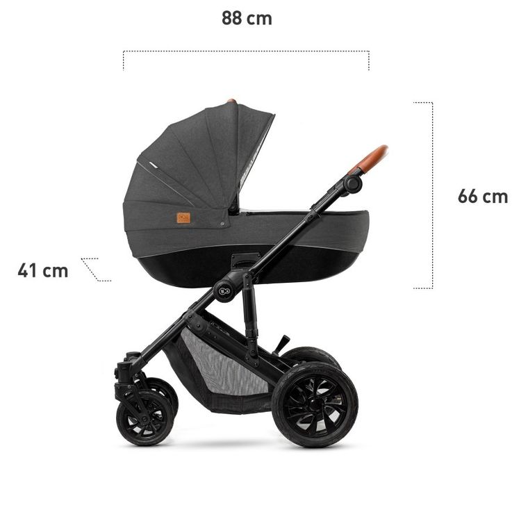 Kinderkraft, Prime, wózek wielofunkcyjny 3w1, czarny