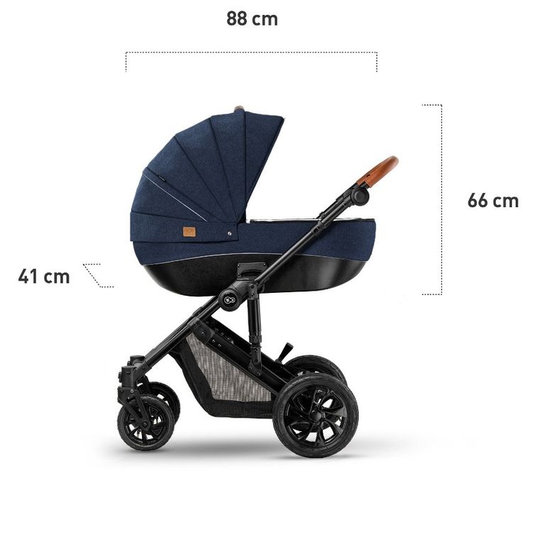 Kinderkraft, Prime, wózek wielofunkcyjny 3w1, Deep Navy