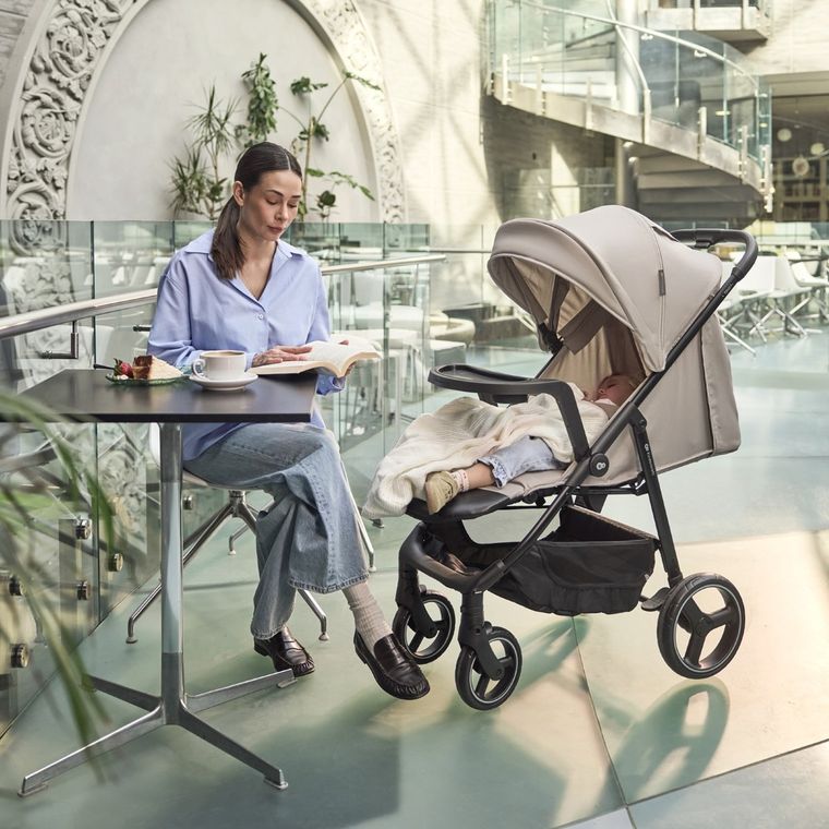 Kinderkraft, Trig 3, wózek spacerowy z tacką, Granite Grey