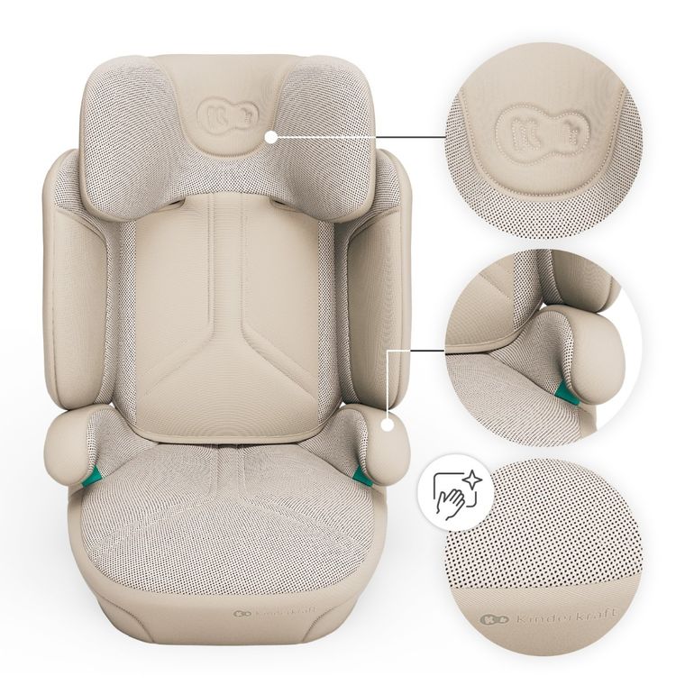Kinderkraft, XPAND 2 PRO, i-Size, fotelik samochodowy, beige, 100-150 cm