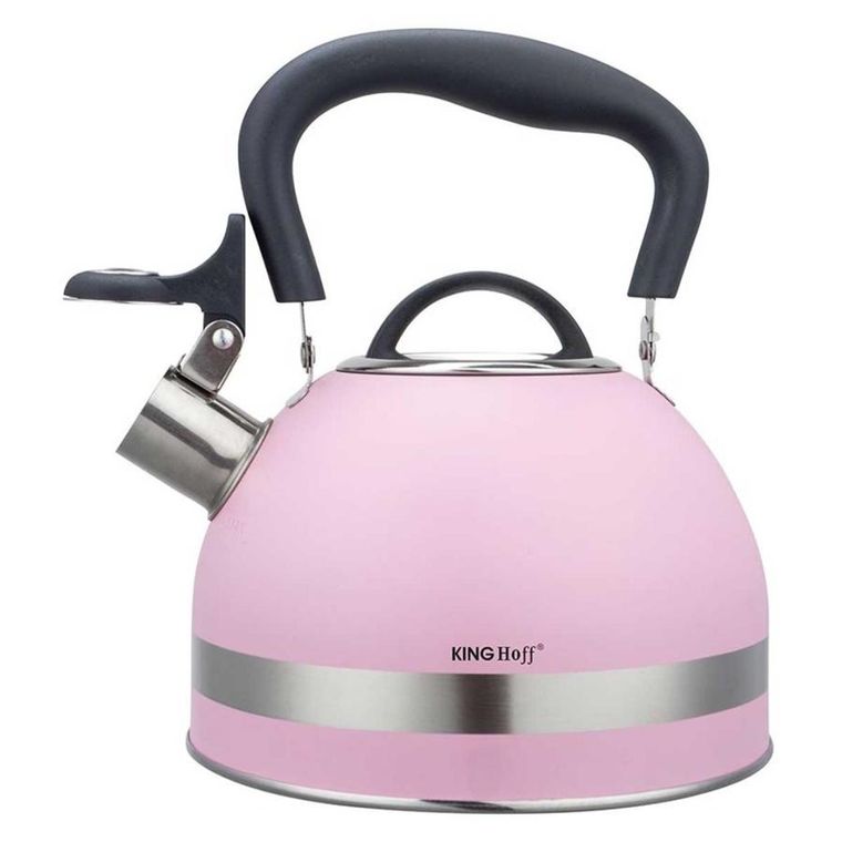 Kinghoff, czajnik, 1.8l z gwizdkiem, różowy